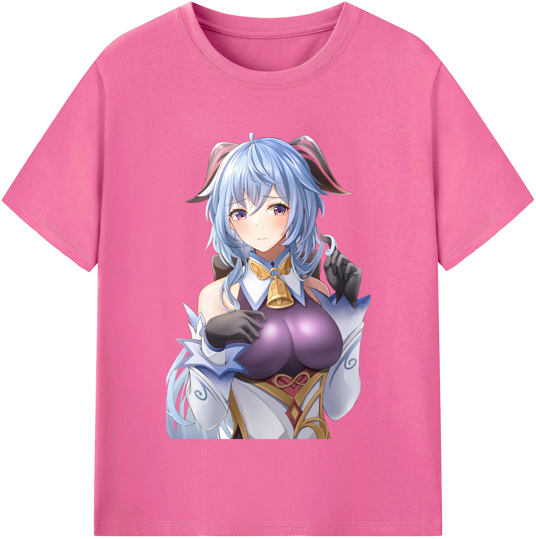げんし神 甘雨 かんう genshin Ganyu レディースカジュアルプリントTシャツ（綿100％）